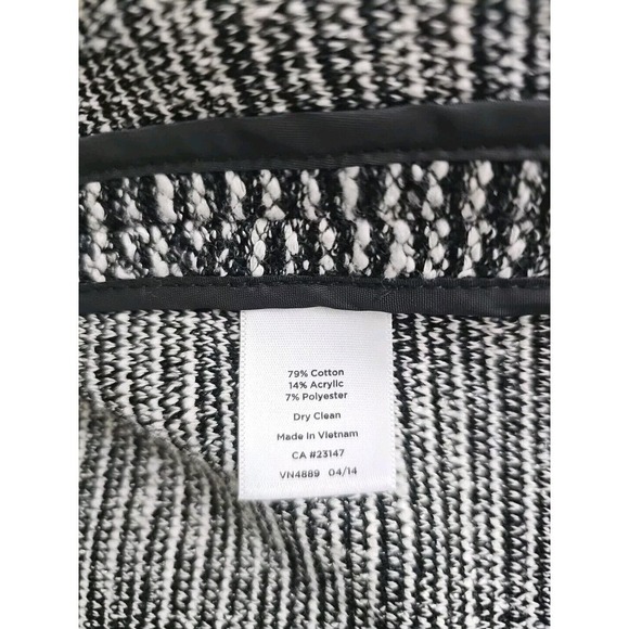 Talbots ~Woman Size 2~ Black/White Striped Cotton Blend Jacket Blazer Unlined. - Picture 4 of 9